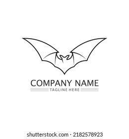 Bat logo animal and vector, wings, black, halloween, vampire, gothic, illustration, design bat icon