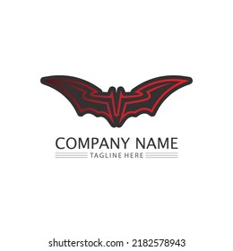 Bat logo animal and vector, wings, black, halloween, vampire, gothic, illustration, design bat icon