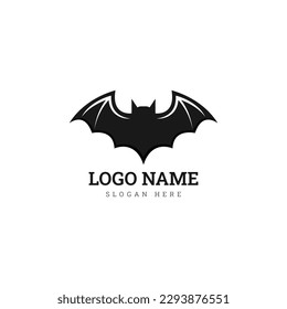 Bat logo animal and vector, wings, black, halloween, vampire, gothic, and illustration