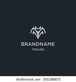 Concepto de diseño de logotipo de murciélago, con plantilla de logotipo de estilo plano