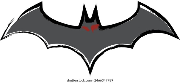 bat logo design. gray bats with black outline and red eye