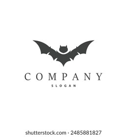 Diseño de logotipo de murciélago simple halloween bat negro silueta ilustración diseño Plantilla