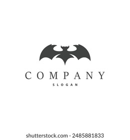 Fledermaus-Logo-Design-einfache Halloween-Fledermaus-schwarze Silhouette-Illustration-Design-Vorlage