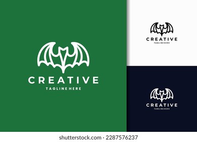 diseño de logotipo de murciélago en concepto de línea simple