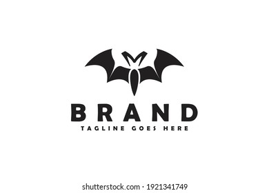 bat logo design vector, simple elegant for your brand identity