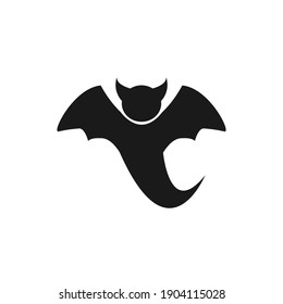 Bat logo in a flat, isolated and trendy style. Bat Logo background for your website design logo, app, UI. Vector icon illustration, EPS10.