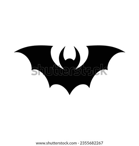 Bat logo Halloween character ghost, black vector icon illustration symbol 