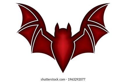 The Bat Logo Idea Vector Illustration. Bat Mascot Isolated On White Background. Illustration Of The Bat With Plastic Effect
