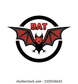 bat logo isolated on white background. vector illustration