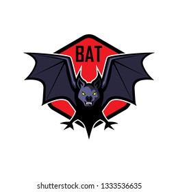 bat logo isolated on white background. vector illustration