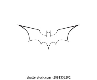 bat logo line art vector illustration