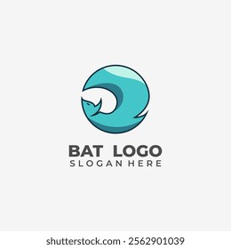 Bat Logo Made From Circles With Elegant Modern Design