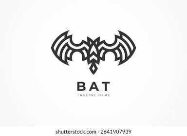 Bat Logo, modern Bat Logo with line art style, flat design logo template design, vector illustration