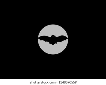 Bat logo with negative space effect for illustration use