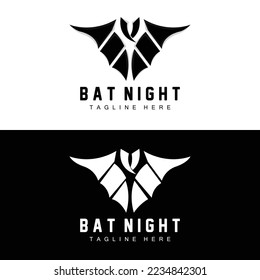 Bat Logo, Night Flying Animal Icon, Company Vector,Halloween Template