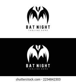 Bat Logo, Night Flying Animal Icon, Company Vector,Halloween Template