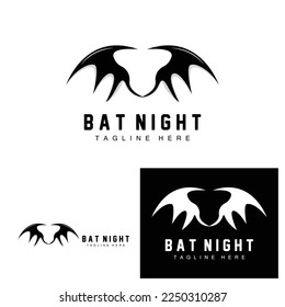 Bat Logo, Night Flying Animal Icon, Company Vector,Halloween Template