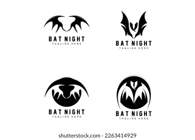 Bat Logo, Night Flying Animal Icon, Company Vector,Halloween Template