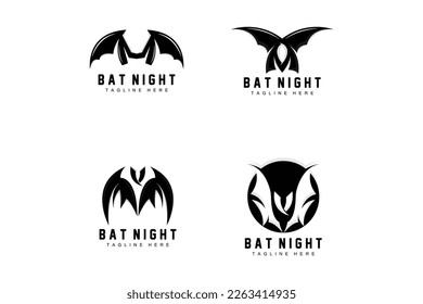 Bat Logo, Night Flying Animal Icon, Company Vector,Halloween Template