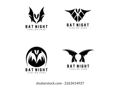 Bat Logo, Night Flying Animal Icon, Company Vector,Halloween Template