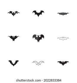 bat logo set  vector illustration design template