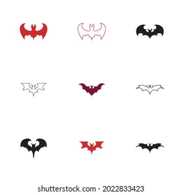 bat logo set  vector illustration design template