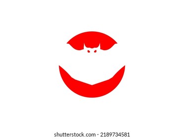 Diseño abstracto simple con logotipo de murciélago