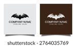 Bat logo template with company name and tagline on colored backgrounds