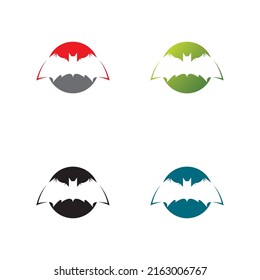 Bat logo template vector icon set