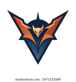 Bat logo vector, flat design, Halloween holiday symbol, simple bat icon logo illustration