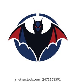 Bat logo vector, flat design, Halloween holiday symbol, simple bat icon logo illustration