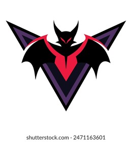 Bat logo vector, flat design, Halloween holiday symbol, simple bat icon logo illustration