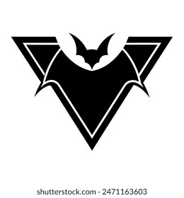 Bat logo vector, flat design, Halloween holiday symbol, simple bat icon logo illustration