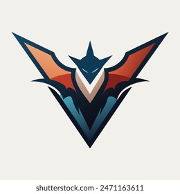 Bat logo vector, flat design, Halloween holiday symbol, simple bat icon logo illustration