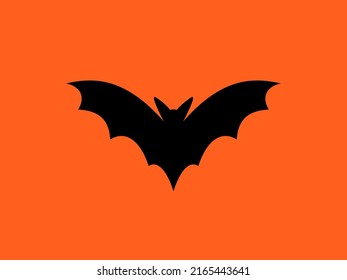 Bat logo vector. Bat flat illustration isolate. Chiroptera, mammal flying. Halloween design element