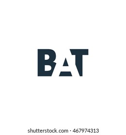 BAT Logo. Vector Graphic Branding Letter Element. White Background