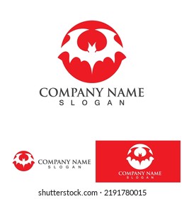 Bat logo vector icon template illustration design