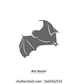 Bat logo vector template. Silhouette of bat design illustration