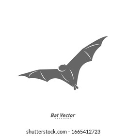 Plantilla vectorial del logotipo mural. Ilustración de diseño de murciélago