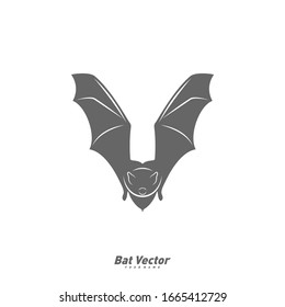 Bat logo vector template. Silhouette of bat design illustration