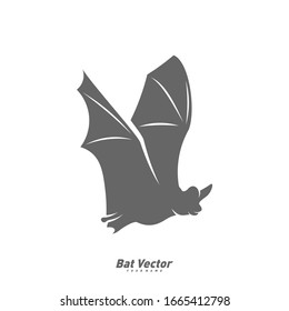 Bat logo vector template. Silhouette of bat design illustration