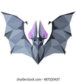 Bat. Low poly Bat . Low poly illustration Bat. Polygonal Bat .