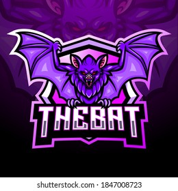 The bat mascot. esport logo design