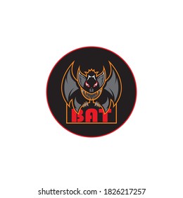 Bat mascot logo design template vector illustration 
