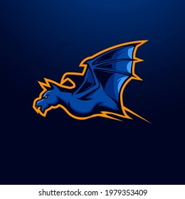 Bat mascot logo design vector with modern illustration concept style for badge, emblem and t shirt printing. Illustration of a bat flying for gaming, sports or team