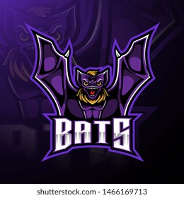 Bat mascot sport logo design