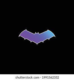 Bat In Medium Size Variant Silhouette blue gradient vector icon