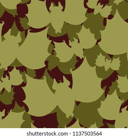 Bat military pattern seamless. Animal Khaki soldiery texture. Green Camouflage army background . protective ornament vector illustration
