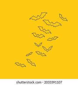 Bat minimal line art. Halloween
