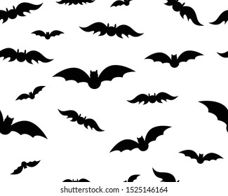 Bat modern Silhouette pattern background. Halloween black bat. pattern design, vector illustration background 